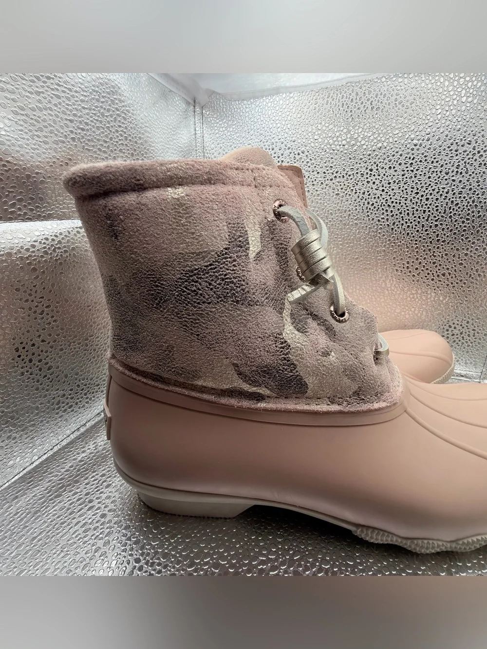 Sperry Blush Lace-Up Duck Boots